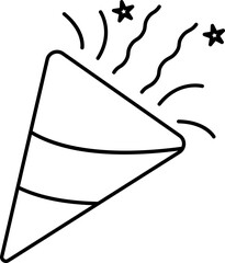 Poster - Bursting Party Popper Icon In Thin Line Art.