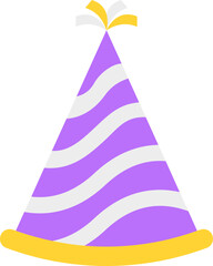 Sticker - White And Purple Party Cap Icon In Flat Style.