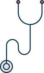 Sticker - Blue And Red Illustration Of Stethoscope Icon.