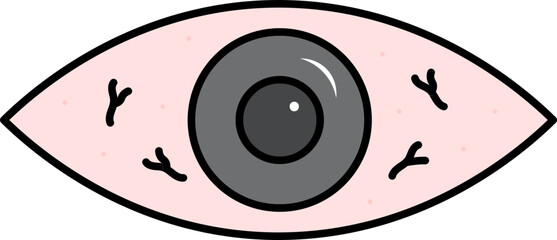 Poster - Grey And Pink Human Eye Icon In Flat Style.