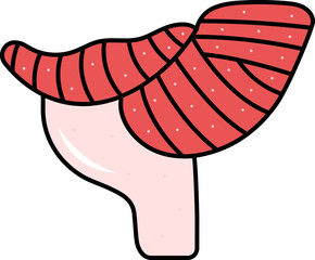 Poster - Flat Cerebellum (Little Brain) Icon In Pink Color.