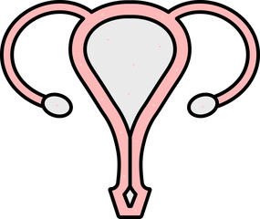 Poster - Flat Style Of Ovary Anatomy Pink icon.