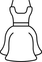 Poster - Isolated Woman Cocktail Dress Icon In Black Outline.