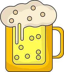 Sticker - Isolated Beer Mug Icon In Flat Style.