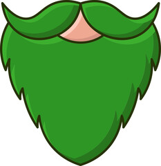 Poster - Green Beard Icon In Flat Style.