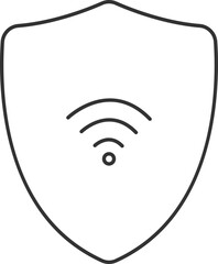 Poster - Wifi Or Hotspot With Shield Icon In Black Ouline.