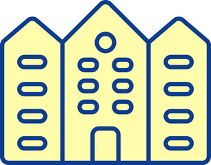 Poster - Isolated School Building Yellow Icon Or Symbol.