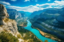 Stunning Views Of Verdon Regional Natural Park, A French Gem Resembling The Grand Canyon. Generative AI