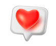 © wowomnom - Vector love illustration of speech bubble with red color heart on white background. 3d style romantic design of speech bubble