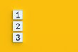 © OlekStock - Execution priority. Task list. Step by step plan. Basic goals. Business schedule. Preschool education. Agenda concept. Numbers 1 2 3 on buttons. 3d render