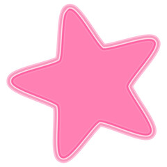 pink star icon button. png illustration.