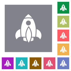 Sticker - Rocket square flat icons