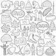 © josepperianes - Canada Doodle Icons. Hand Made Line Art. Canadian Clipart Logotype Symbol Design.
