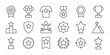 © Anastasiia - Set with award, award with number 1, one, trophy cup, trophy cup with star winner medal, trophy star, user with rating vector line icon