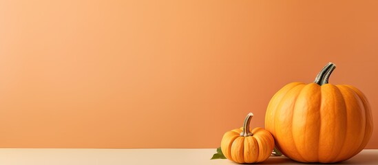 Poster - Autumn squash isolated pastel background Copy space