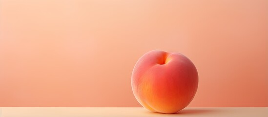 Wall Mural - Selective focus on a isolated pastel background Copy space with isolated peach fruit