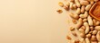 © HN Works - Isolated isolated pastel background Copy space snack with peanuts and fresh peanut butter a protein super food Copy space