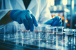 hands of a scientist close-up, conducting research in a modern laboratory