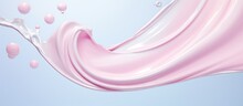 Spiral And Twisted Milk Splash Isolated Pastel Background Copy Space