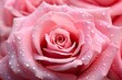 Pink Damask Rose with Water Drops. Fresh Organic Rose Petals for Spa and Treatment. Rosaceae Blossom
