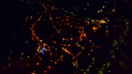 Wall Mural - Night aerial view of the town of Scanno, Abruzzo