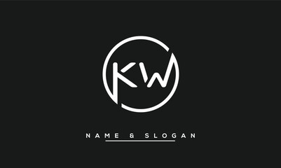 Poster - KW,  WK,  K,  W  Abstract  Letters  Logo  Monogram