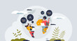 © VectorMine - The rise of remote work culture and distant communication tiny person concept. Popular freelance model with online connection as flexible workspace option vector illustration. International team.