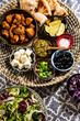 © maram - Appetizers food, cold dishes with roasted chiken. Colorful dishes