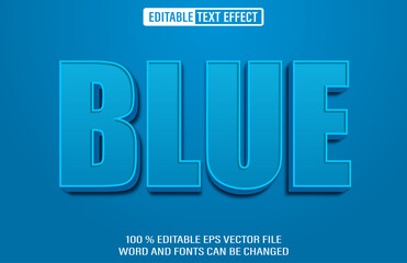 Wall Mural - Blue editable text effect 3d style template
