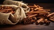 Dried cinnamon sticks with star anise