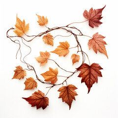 Wall Mural - Illustration of a colorful array of autumn leaves, a vibrant tapestry of nature's farewell to summer