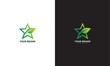 © Rouf Creative - Green leaf star logo, vector graphic design