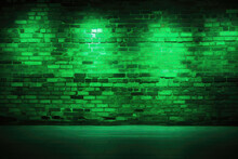 Brick Wall In Green Shock Neon Colors