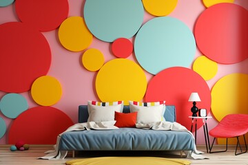 Wall Mural - Polka dots theme interior design