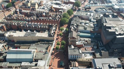 Wall Mural - aerial Hyperlapse of the town center, high streets of Reading, Berkshire, England