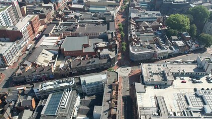 Wall Mural - aerial Hyperlapse of the town center, high streets of Reading, Berkshire, England