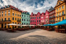 A Historic City Square Into An Image Of Colorful Buildings And Lively Cafes