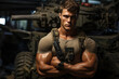 © Michael - Portrait of a muscular military man, a soldier in uniform