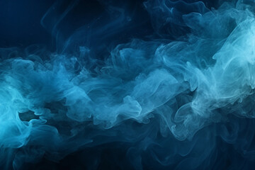 Canvas Print - Generative ai collage image picture of blue fog mist air flying illuminated by vivid neon filter