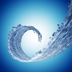 Canvas Print - blue water splash isolated on blue background