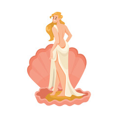 Wall Mural - Woman Aphrodite Ancient Greek God and Deity as Figure from Mythology Vector Illustration