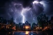nightly lightning strikes city houses. Generative AI