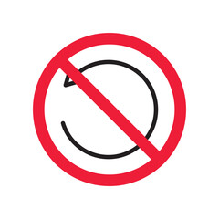 Forbidden Prohibited Warning, caution, attention, restriction label danger.  Rotate vector icon. Refresh flat sign design. Update symbol pictogram. Rotate icon