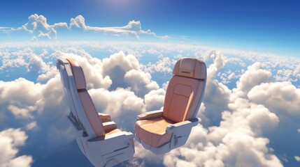 Sticker - Two airplane seats in the sky, AI