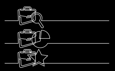 Wall Mural - continuous line drawing vector illustration with fully editable stroke of business icons banner lett