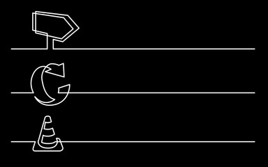 Wall Mural - continuous line drawing vector illustration with fully editable stroke of business icons banner lett