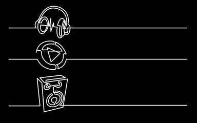 Wall Mural - continuous line drawing vector illustration with fully editable stroke of business icons banner lett