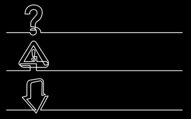 Wall Mural - continuous line drawing vector illustration with fully editable stroke of business icons banner lett