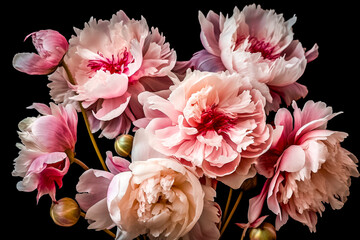  Bouquet de pivoines rose