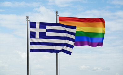 Wall Mural - Gay Pride and Greece flag